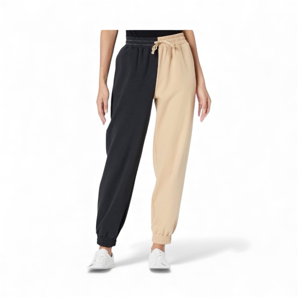 The Drop Joggers Women's Colorblock Sweats/Joggers Neutral Tones, Size XL EUC